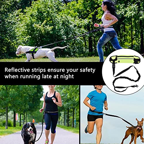 Riñonera Correa para perro, Cintura Correa para perro Cómodo Durable Deportes Reflectante Ligero para pasear perro Pasto verde