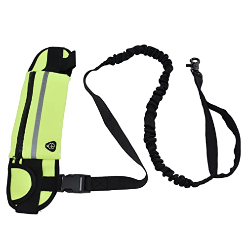 Riñonera Correa para perro, Cintura Correa para perro Cómodo Durable Deportes Reflectante Ligero para pasear perro Pasto verde