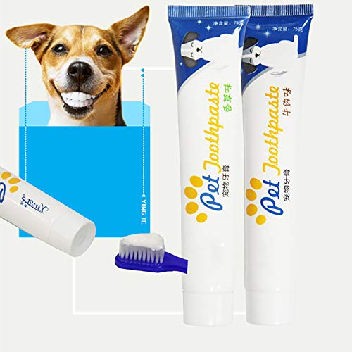 RIsxffp Perro Comestible Cachorro Gato Pasta de Dientes Cuidado de la Limpieza de los Dientes Higiene Oral Suministros para Mascotas Vanilla Taste