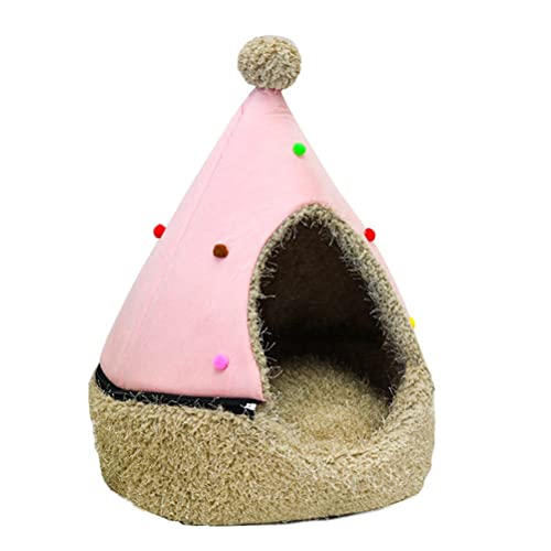 Rlevolexy Lindo árbol de Navidad Cama para mascotas Gato Perro de calentamiento suave Tienda de campaña Cama de nido de cueva Casa de invierno Cálido Cama para dormir