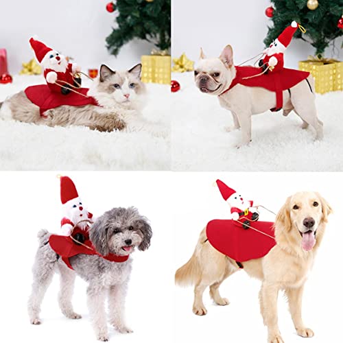 Ropa navideña para Perros, Disfraz de Papá Noel, Trajes para Gatos, Sombrero de Ciervo, Abrigo para Cachorros, Ropa de Fiesta con Capucha