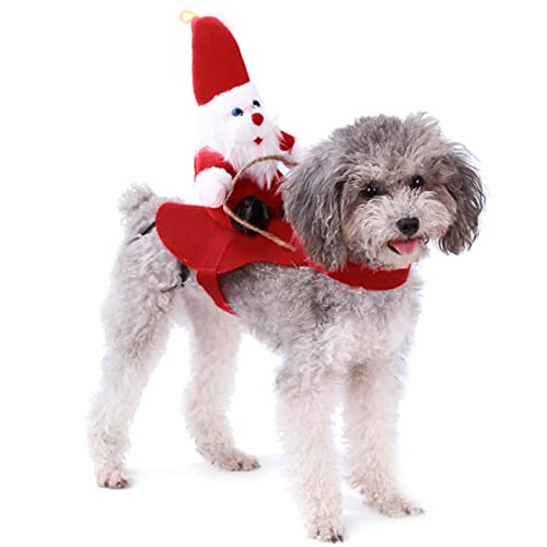 Ropa navideña para Perros, Disfraz de Papá Noel, Trajes para Gatos, Sombrero de Ciervo, Abrigo para Cachorros, Ropa de Fiesta con Capucha