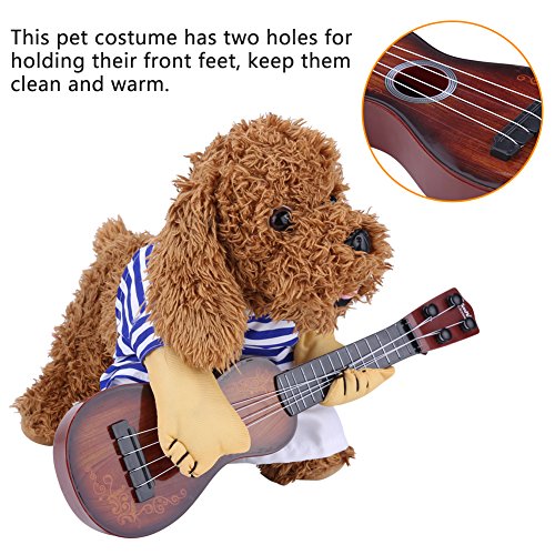 Ropa para Mascotas Creativo Especial Lindo Divertido Perro Guitarrista de Pie de Disfraz para Halloween Fiesta Navidad Cosplay (M)