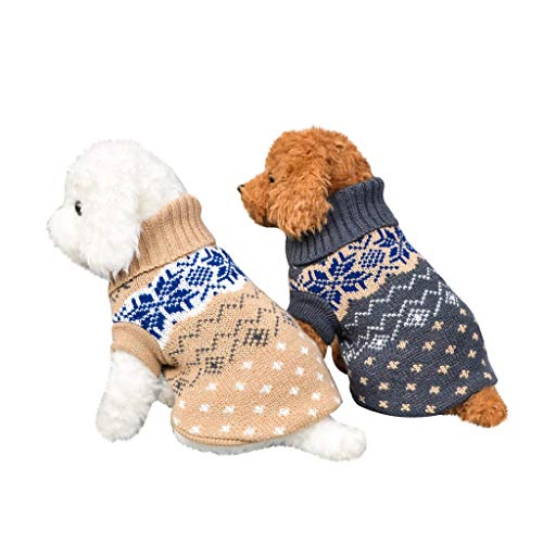 Ropa para Mascotas, Dragon868 Pet Dog Cat Suéter de Cuello Alto Winter Warm Jumpers Chihuahua Puppy Clothes Coat Disfraz Ropa para Perros pequeños Gatos, 2 Colores, XS-XXL