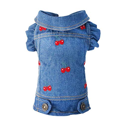 Ropa para mascotas Perro Jeans Chaqueta Azul Denim Abrigo Solapa Chalecos Clásicos Cachorro Sudaderas