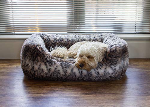 Rosewood Cama Grande para Perros de Razas Grandes. Lavable a máquina, Pelo sintético súper Suave y Acogedor, Cama de Perro con Estampado Animal 87 x 70 x 18 cm Aproximadamente