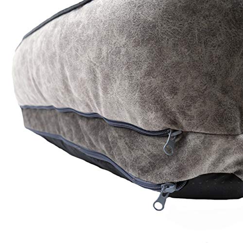 Rosewood - Cama para perros, lavable a máquina, cama para perros de gamuza sintética forrada de vellón súper suave, gris, mediana - 68 cm