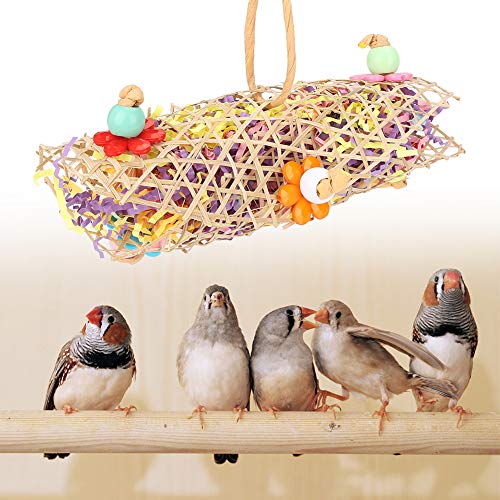 Rosvola 【?????? ?????】 Juguetes para Loros, 1 Uds, Juguete de Papel para Loros, Juguete para Masticar Loros, 8,66 x 2,36 Pulgadas para el hogar, pájaro Loro al Aire Libre