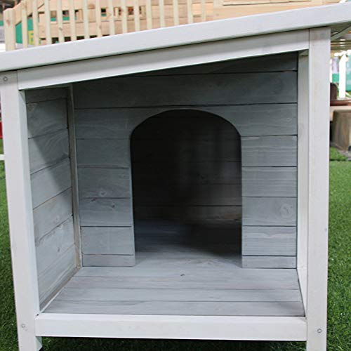 RSTJ-Sjef Cabaña De Troncos para Perros para Exteriores O Interiores, Casa De Madera para Perros Refugio para Mascotas con Techo Abatible, Caseta para Perros Resistente A La Intemperie