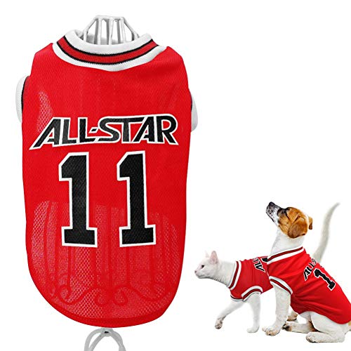 RTEAQ Ropa Mascotas Ropa para Perros de Verano Chaleco para Perros Transpirable Camiseta Ropa Deportiva Perros Gato Paño de Baloncesto para Perros pequeños y medianos Cachorro Pitbull