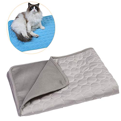 Ruankenshop Alfombra Refrescante Perro Manta Refrigerante Perro Perro Estera Fresca Gato Mat Almohada de refrigeración para Perros Genial Cama del Perro Gris,62