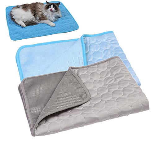 Ruankenshop Alfombra Refrescante Perro Manta Refrigerante Perro Perro Estera Fresca Gato Mat Almohada de refrigeración para Perros Genial Cama del Perro Gris,62