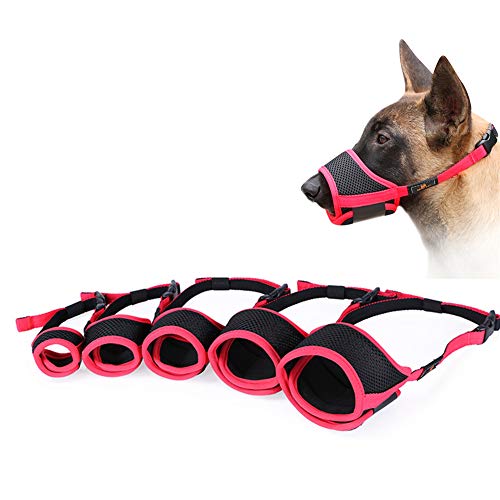 Ruankenshop Bozal Perro Pequeño Bozal para Perros Bozales de Perro para Evitar Comer Anti ladridos bozal De la Boca Bozales de Perro para Evitar morder Red,Small