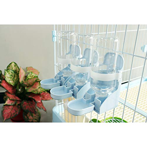 RUBYHOME Botella de agua para conejo, sin goteo, 17 onzas, dispensador automático de agua, alimentador de agua para conejo, chinchilla, cobaya, cerdo, erizo, hurón (azul)