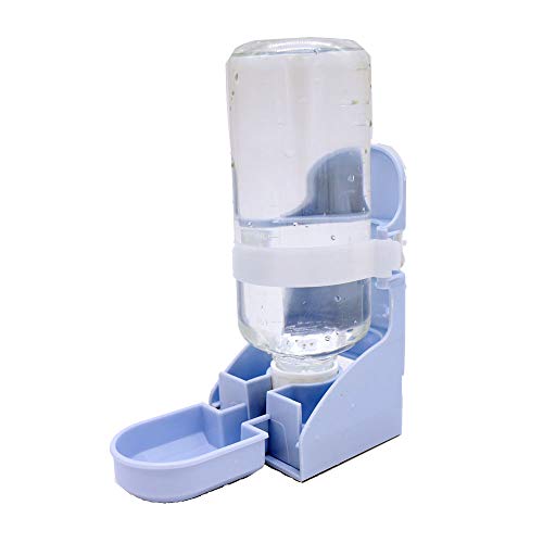 RUBYHOME Botella de agua para conejo, sin goteo, 17 onzas, dispensador automático de agua, alimentador de agua para conejo, chinchilla, cobaya, cerdo, erizo, hurón (azul)