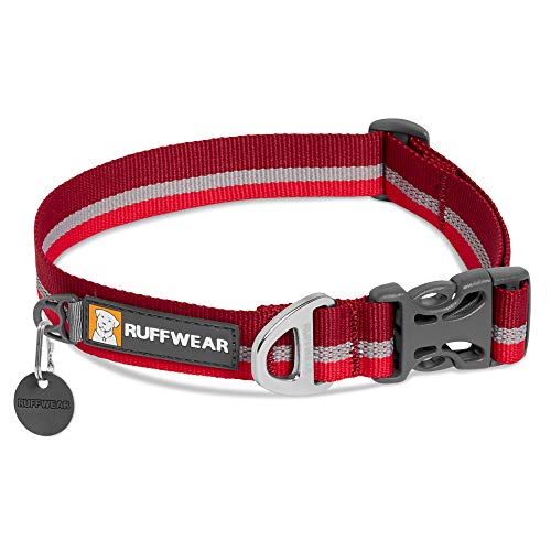 RUFFWEAR Crag Collar para Perro, Collar Reflectante y Cómodo para Uso Diario, Rojo Cindercone, 36-51 cm