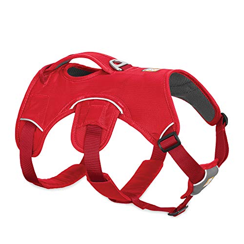 RUFFWEAR Web Master Arnés para Perros Multiusos, entornos difíciles, Perros de Trabajo, Razas Muy pequeñas, Ajuste Ajustable, tamaño: X-Small (43-56 cm / 17-22 in), Grosella roja