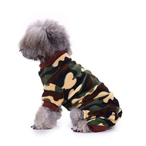 RZZSJ Ropa de camuflaje para perros y mascotas, camisas para perros, prendas de vestir exteriores, mono, pijamas de cuatro piernas para perros pequeños, producto de Chihuahua