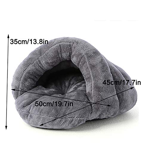 Saco De Dormir Cálido Cuevas Casa Sleeping Bed Noble Cama Para Perros Y Gatos Puppy Conejo Mascota, Antideslizante, Suave Y Cómodo/Sueño Profundo, Lavable A Máquina,Marrón,S