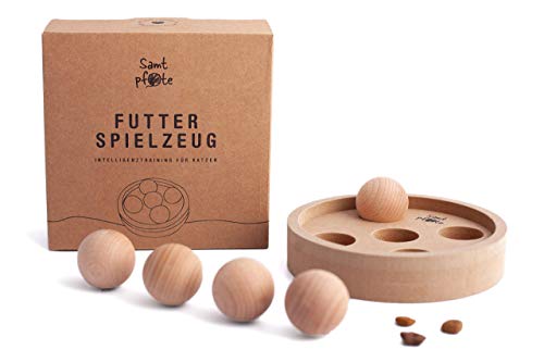 Samtpfote® Comida de madera – Calidad premium – Juguete inteligente interactivo para gatos – Juguete para gatos natural y sostenible