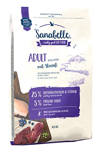 Sanabelle Adult con Avestruz | Alimento seco para gatos adultos (a partir de 12 meses) | 1 x 10 kg