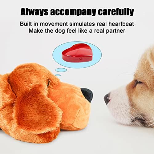 SANTASAN Juguete de Peluche para Cachorro con Latido del corazón - Alivio de la ansiedad por separación, Animal de Peluche Agradable para la Piel, Que Calma la ansiedad, Ayuda conductual, Juguete