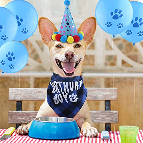 SAVITA Accesorios Cumpleaños para Perros Suministros para Fiestas de Cumpleaños para Mascotas Bandana, Pajarita, Tarjetas Pancarta, Globo, Mascotas Cumpleaños para Cumpleaños de Perros