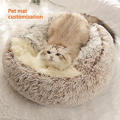 Savlot Cama para Perros Calmante Cama para Perros y Gatos Cama para Perros y Gatos Cama para Gatos de Felpa Mullida Cama para Mascotas Interior para Gatos Perros Pequeños Medianos Sofá Redondo