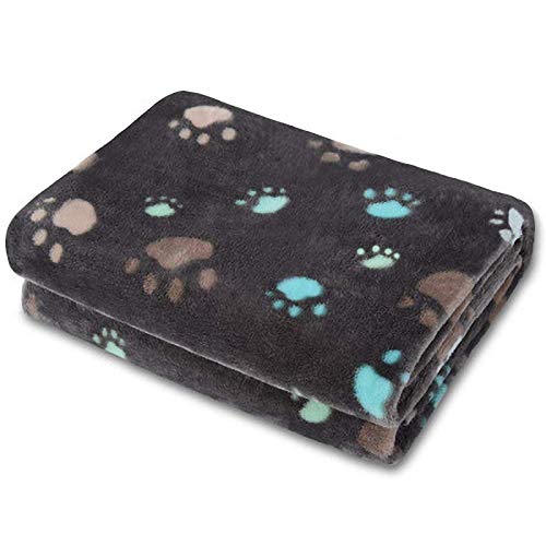 saxz Manta Mullida para Perros, Manta De Lana Cálida Y Suave para Perros Pequeños, Medianos Y Grandes, Manta Lavable para Cachorros(Size:80x100cm,Color:Gris)