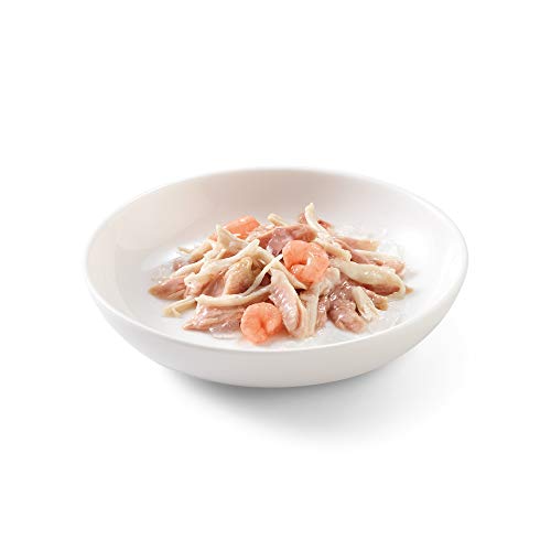 Schesir, Comida Húmeda para Gatos Adultos, Sabor bacoreta y Pollo con camarones en gelatina Blanda - Total 1,7 kg (20 Sobres x 85 gr)