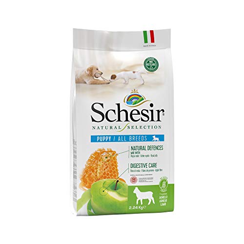 Schesir, Pienso Completo Y Equilibrado para Cachorros, Línea Natural Selection con Alto Contenido En Cordero, Croquetas - Formato Bolsa De 2,24 Kg