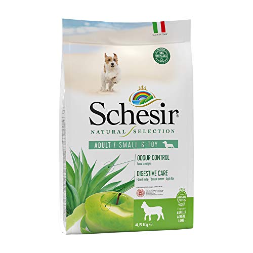 Schesir, Pienso Completo Y Equilibrado para Perros Adultos De Tamaño Pequeño, Línea Natural Selection con Alto Contenido En Cordero, Croquetas - Formato Bolsa De 4,5 Kg