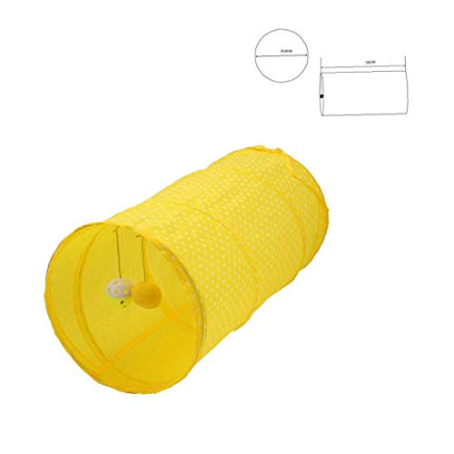 Screst Tubo Túnel Animal Doméstico del Perro del Gato De Juguete Plegable Tubo Juego del Entrenamiento del Juguete Interactivo Juguete del Perrito Gatito Amarillo Túnel