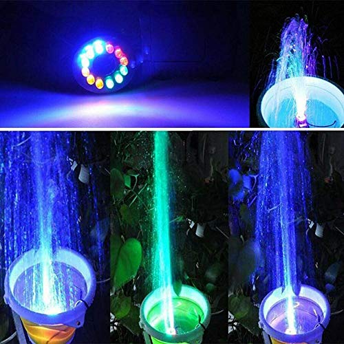 SDLSH Bomba Sumergible Bombas de Agua sumergibles de 220V con 12 PCS RGB LED Luces para Acuario Fish Tank Garden Estatuaria Estatuas Fuente de Aire Prepare Bomba de achique para Barco (Color : Black)