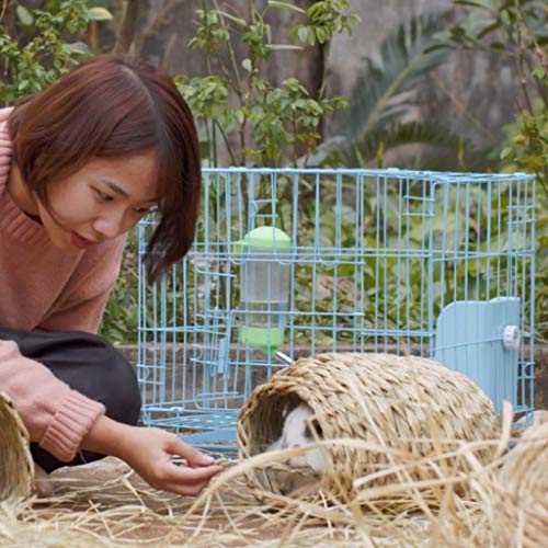 Seagrass House Túnel Hutch, Cabaña tejida para acostarse o dormir | Comodidad, calidez, seguridad, caja fuerte para mascotas, hogar comestible para conejos, conejos, chinchilla y animales pequeños