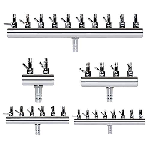 Secador de pelo del animal doméstico Peces de acuario tanque bomba de aire Splitter Distribuidor válvulas de la bomba 2/4/6/8/10 Formas de acero inoxidable válvula de control de Aquaria ( Color : A6 )