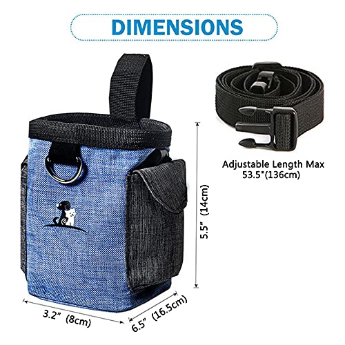 SEEZEN Bolsa de entrenamiento para mascotas, bolsa de golosinas de perro para entrenamiento/caminar al aire libre, con cinturón de cintura ajustable y dispensador de bolsa de caca