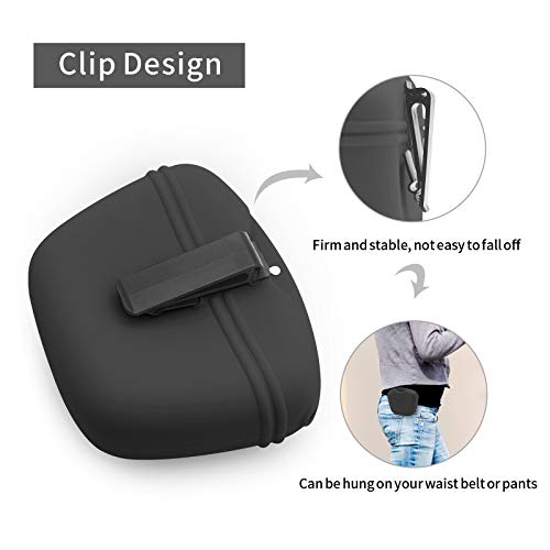 SENDR.KR Bolsa para golosinas para perros, de silicona para adiestramiento de perros, bolsa de comida portátil con cierre magnético y clip para la cintura (negro)