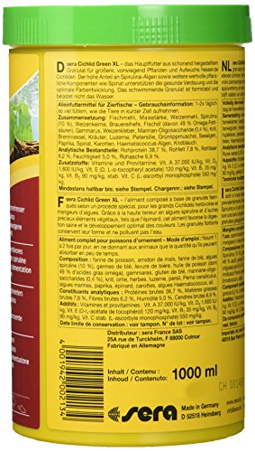 sera Cichlid Green XL Nature Alimento para acuarios - 370 g/ 1000 ml