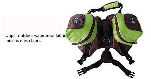 Servicio Ajustable Mochila De Suministro para Perros Hound Travel Camping Senderismo Mochila Saddle Bag Mochila para Perros Medianos Y Grandes (Verde)