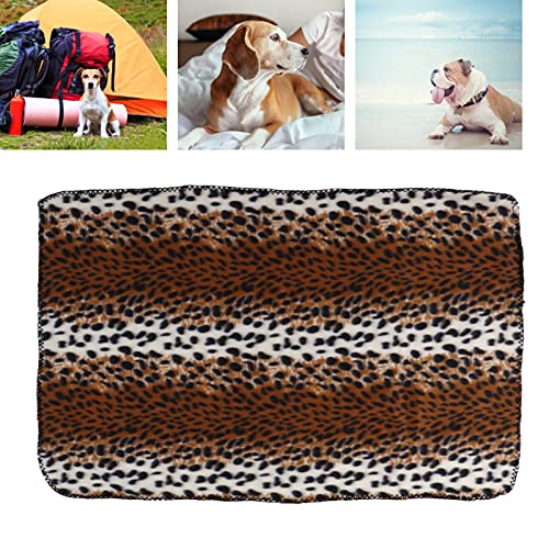 Shanrya Manta para Mascotas, Manta para Perrera Lavable a Máquina, Fácil de Limpiar Y Transportar para Perros, Gatos, Mascotas Pequeñas(Estampado de Leopardo, L)