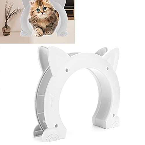 Shanrya Puerta de Paso para Gatos, Puerta para Gatos sin Ruido Resistente Al Desgaste Y Duradera de por Vida para Hotel para el Hogar para Estudio(Blanco)