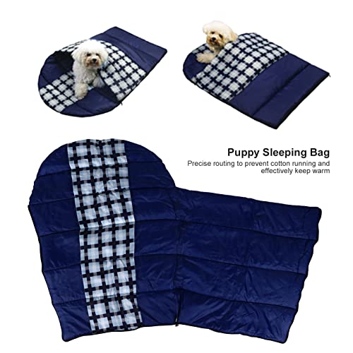 Shanrya Saco de Dormir para Cachorros, Impermeable Mantener Caliente Saco de Dormir para Perros Acampar Cableado Preciso Ligero Portátil para Senderismo para Acampar para Viajar