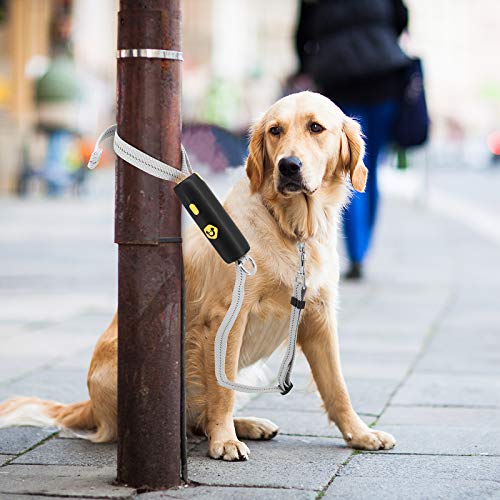 ShawFly Cuerda de entrenamiento para perros con asa, cuerda elástica a prueba de explosiones, diseño de cierre con llave para perros pequeños y medianos mientras corres, rastrea (1,6 m) (negro)