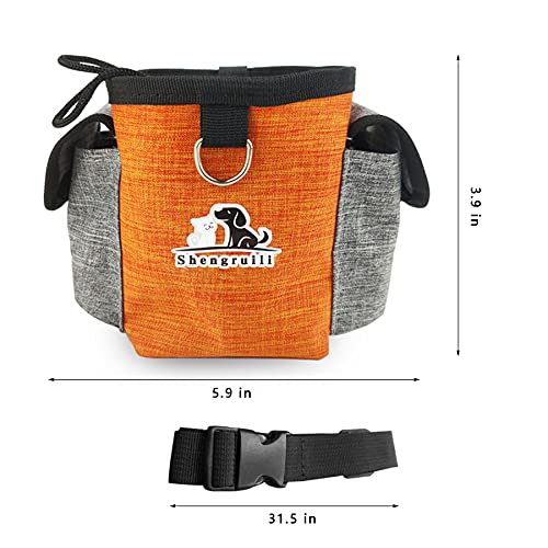 Shengruili Entrenamiento para Perros Bolsa,Perro Entrenamiento Alimentos Bolsa de Cintura,Perro Tratamiento de Cintura Bolsa,Bolsa de Comida para Perros Golosinas (Naranja)