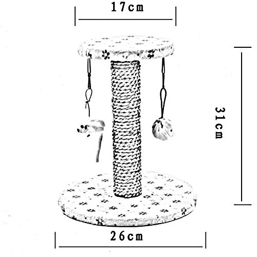 SHIJINHAO-Árbol de gato En Pequeña Escala Cuerda De Paja Garra De Molienda Plataforma De Salto Juguete Colgante Cuadro De Actividades, 3 Colores (Color : C, Size : 26x26x31cm)