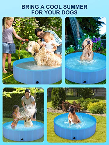 ShinePick Piscina para Perros, Bañera para Perros, PVC Bañera Mascotas Plegable Antideslizante y Resistente al Desgaste, Desmontables Portatil Regalo para Mascotas (120 x 30 cm)