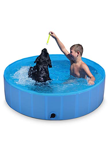 ShinePick Piscina para Perros, Bañera para Perros, PVC Bañera Mascotas Plegable Antideslizante y Resistente al Desgaste, Desmontables Portatil Regalo para Mascotas (120 x 30 cm)