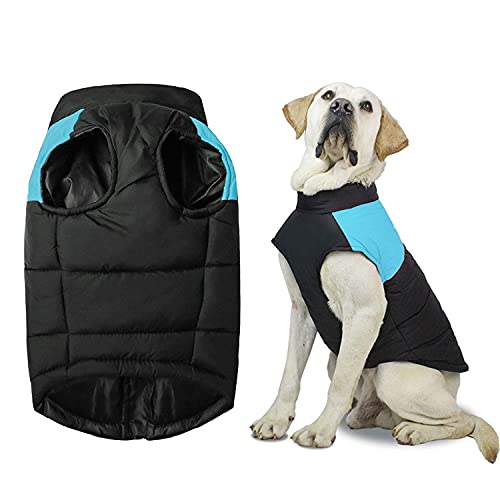 Shinmax Abrigo para Perros Chaqueta Cálida, Traje de Nieve a Prueba de Viento Chaleco para Perros Pequeños y Medianos Forro de Algodón Suave, Chaleco para Mascotas con Arnés con Anillo en D