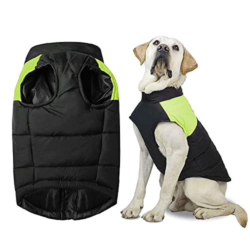 Shinmax Abrigo para Perros Chaqueta Cálida, Traje de Nieve a Prueba de Viento Chaleco para Perros Pequeños y Medianos Forro de Algodón Suave, Chaleco para Mascotas con Arnés con Anillo en D